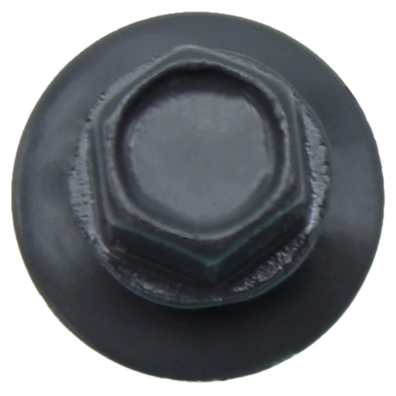 Jake Sales Metal Roofing Screws: (250) 10 x 1 Fab Charcoal Hex Head Sheet Metal Roof Screw. Self Starting Metal to Wood siding Screws. EPDM Washer. Colored Head - Image 4